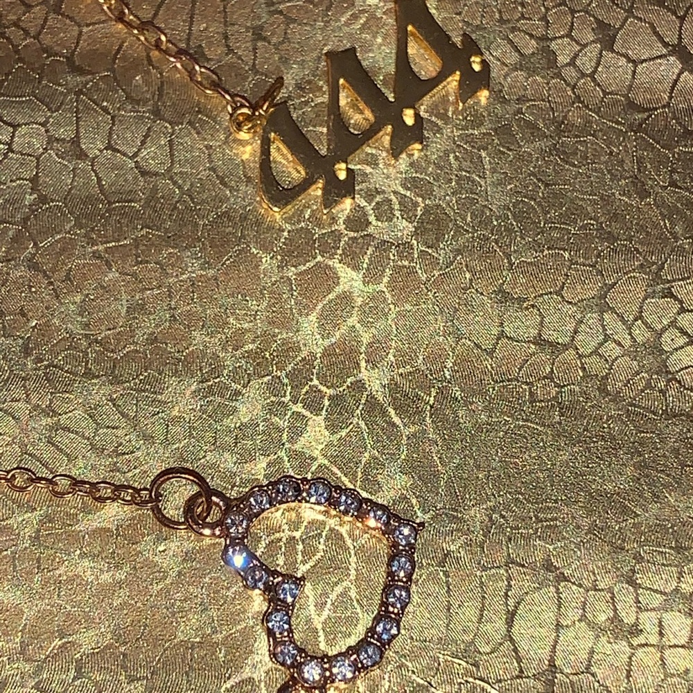 Angel number necklace and heart necklace